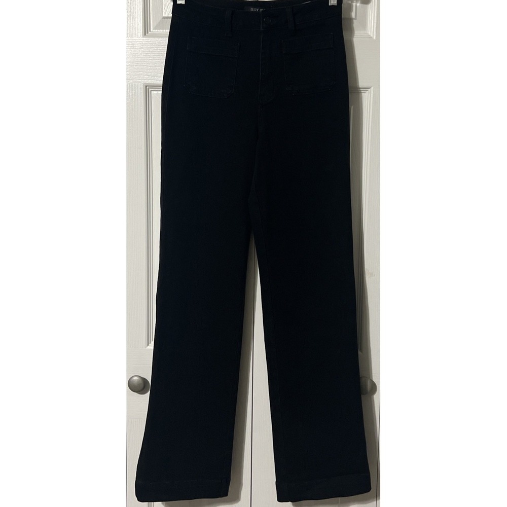 Judy Blue High Waisted Patch Pocket Straight Leg Black Jeans SZ 5/27 (27x33) - Picture 9 of 10